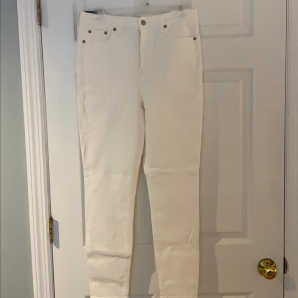 NWT high rise skinny JCrew white jeans!
